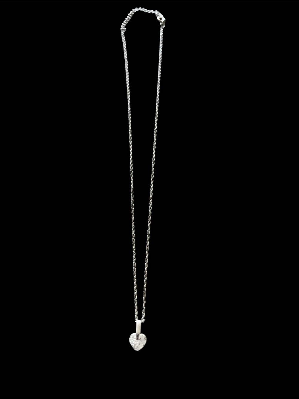 Dainty Silver-tone Heart Pendant Necklace